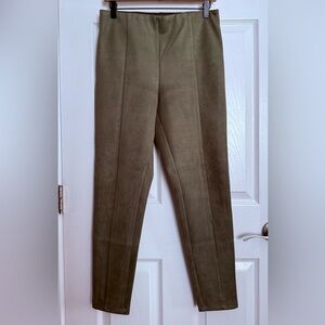 LOFT Faux Suede Olive Suede Trousers